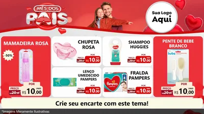 Modelo de TV para TV Horizontal com o tema Mês dos Pais para Bebês
