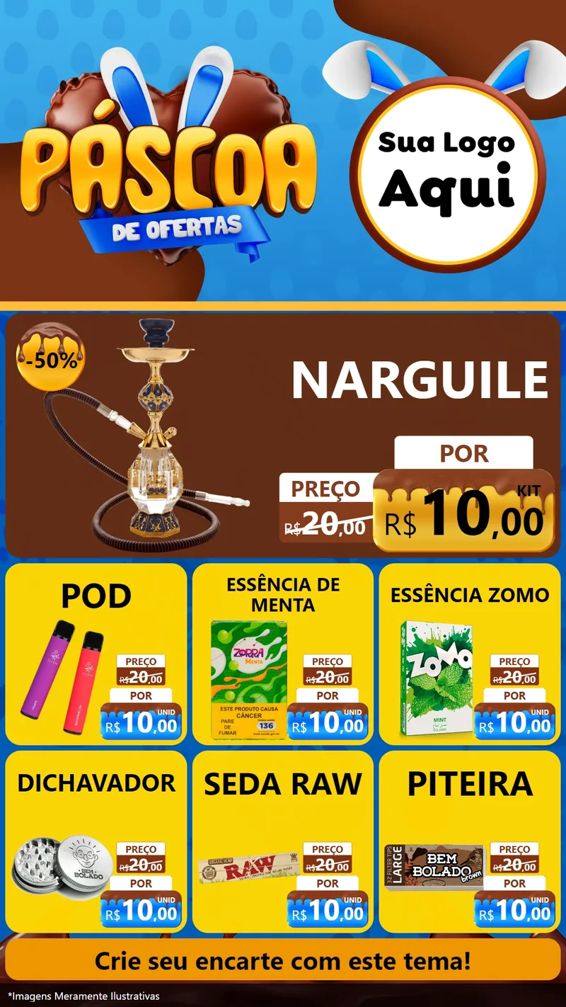 Modelo de Rede Social para Stories com o tema Páscoa de Ofertas para Tabacaria