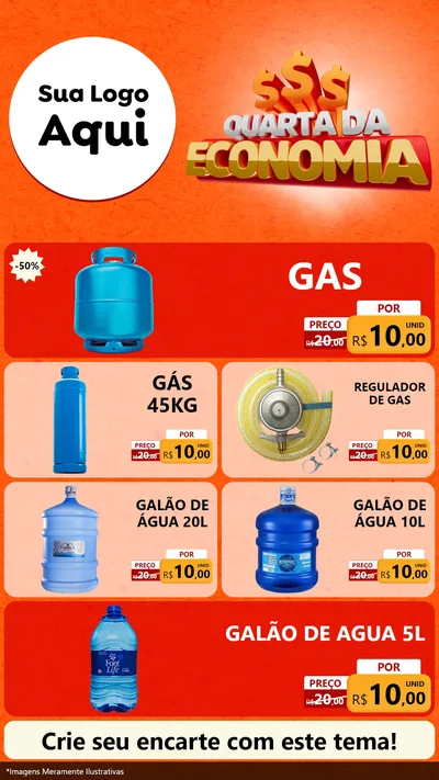 Modelo de TV para TV Vertical com o tema Quarta da Economia para Água e gás
