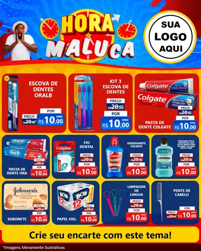 Modelo de Rede Social para Feed Instagram com o tema Hora Maluca para Higiene Pessoal