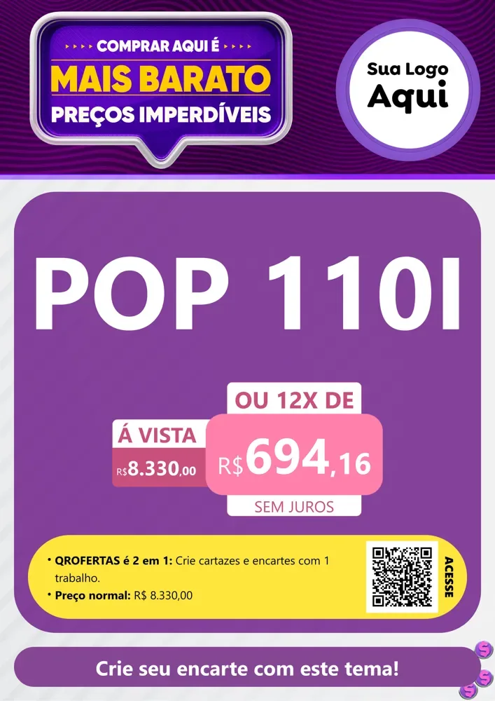 Modelo de Cartaz para Cartaz A4 Vertical com o tema Mais Barato para Concessionaria de Motos