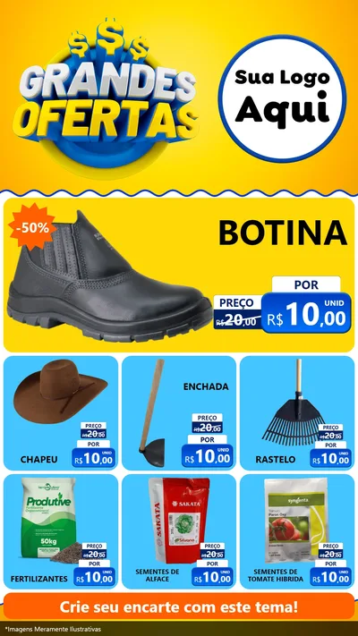 Modelo de Rede Social para Stories com o tema Grandes Ofertas para Agropecuária