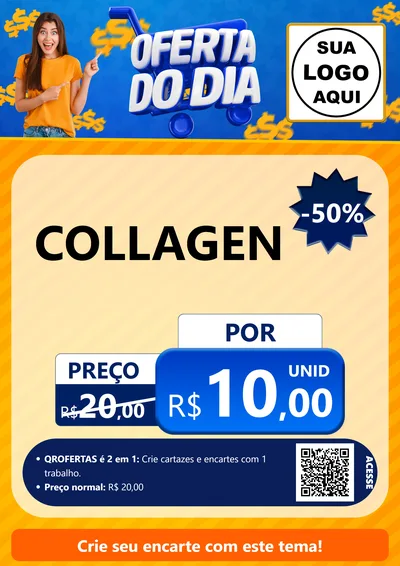 Modelo de Cartaz para Cartaz A4 Vertical com o tema Oferta do Dia para Suplementos alimentares