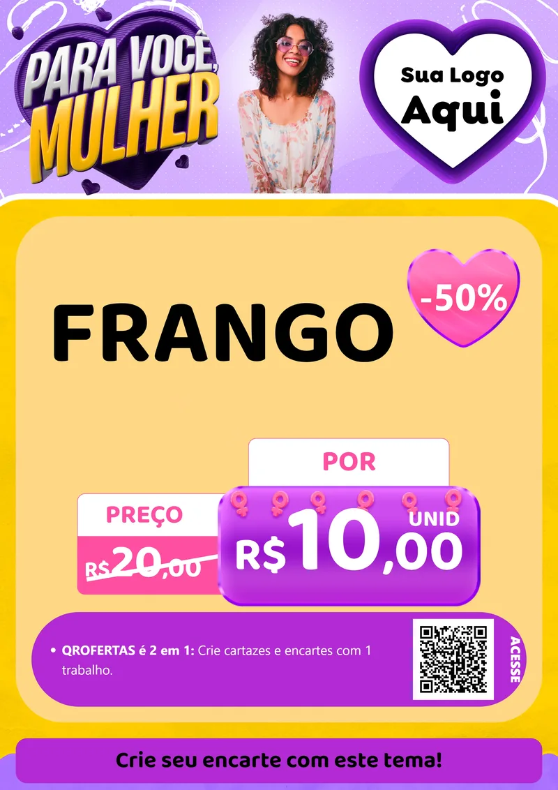 Modelo de Cartaz para Cartaz A4 Vertical com o tema Para Você, Mulher para Assados