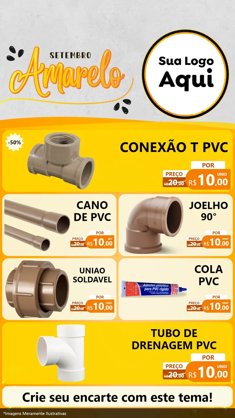 Modelo de TV para TV Vertical com o tema Setembro Amarelo para Tubos e conexões
