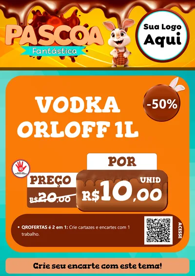 Modelo de Cartaz para Cartaz A4 Vertical com o tema Páscoa Fantástica para Distribuidora de bebidas