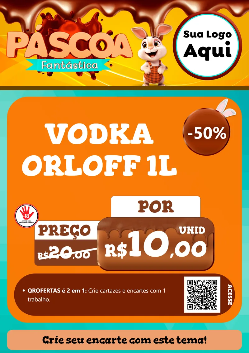 Modelo de Cartaz para Cartaz A4 Vertical com o tema Páscoa Fantástica para Distribuidora de bebidas