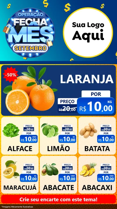 Modelo de Rede Social para Stories com o tema Operação Fecha Mês Setembro para Hortifrúti