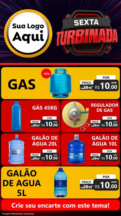 Modelo de TV para TV Vertical com o tema Sexta Turbinada para Água e gás