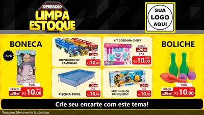 Modelo de TV para TV Horizontal com o tema Operação Limpa Estoque para Brinquedos