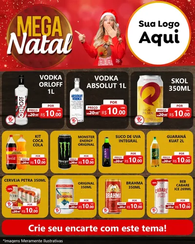 Modelo de Rede Social para Feed Instagram com o tema Mega Natal para Distribuidora de bebidas