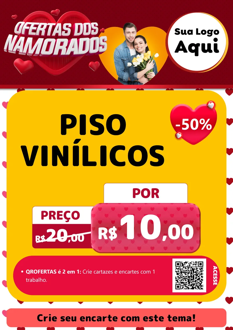 Modelo de Cartaz para Cartaz A4 Vertical com o tema Ofertas Dos Namorados para Material para Construção