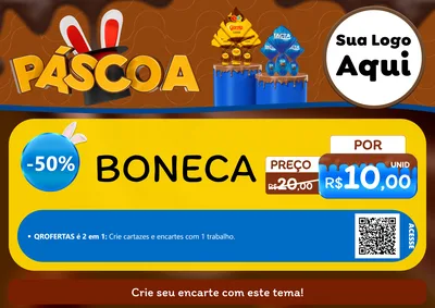 Modelo de Cartaz para Cartaz A4 Horizontal com o tema Páscoa para Brinquedos