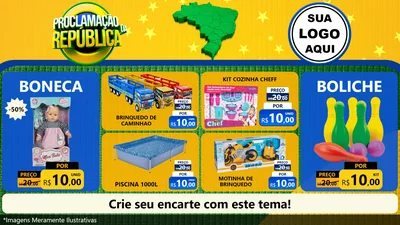 Modelo de TV para TV Horizontal com o tema Proclamação da República para Brinquedos