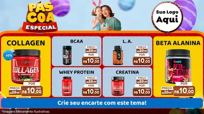 Modelo de TV para TV Horizontal com o tema Páscoa Especial para Suplementos alimentares