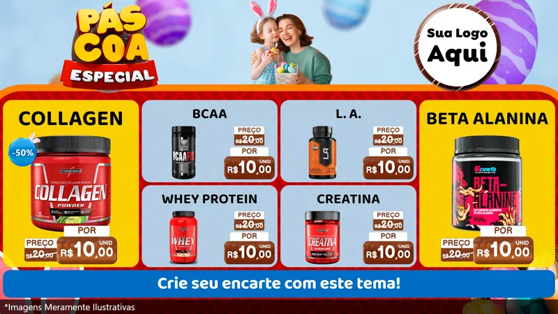 Modelo de TV para TV Horizontal com o tema Páscoa Especial para Suplementos alimentares