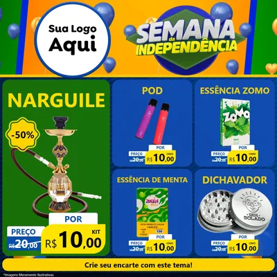 Modelo de Rede Social para Feed Facebook com o tema Semana da Independência para Tabacaria