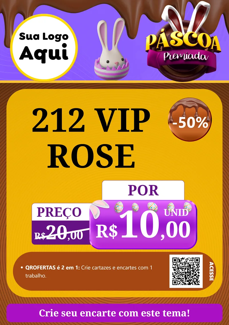 Modelo de Cartaz para Cartaz A4 Vertical com o tema Páscoa Premiada para Perfumes