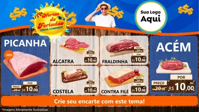 Modelo de TV para TV Horizontal com o tema Ofertas do Feriadão para Açougue