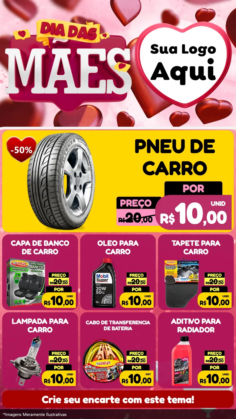 Modelo de Rede Social para Stories com o tema Dia Das Mães para Auto peças