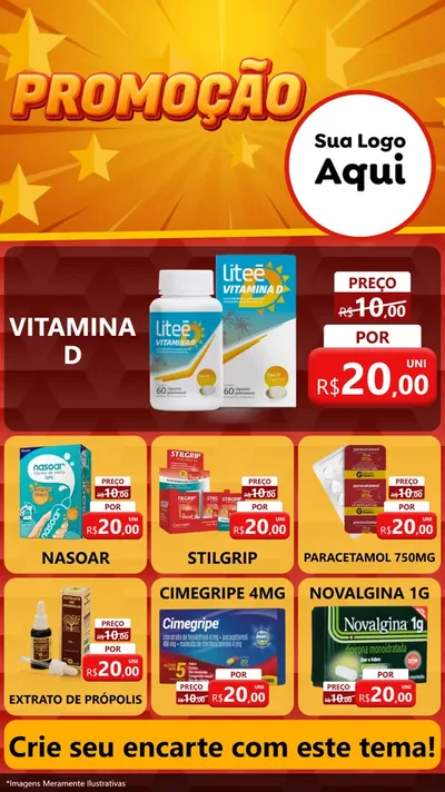 Modelo de Rede Social para Stories com o tema Promoção para Farmácia