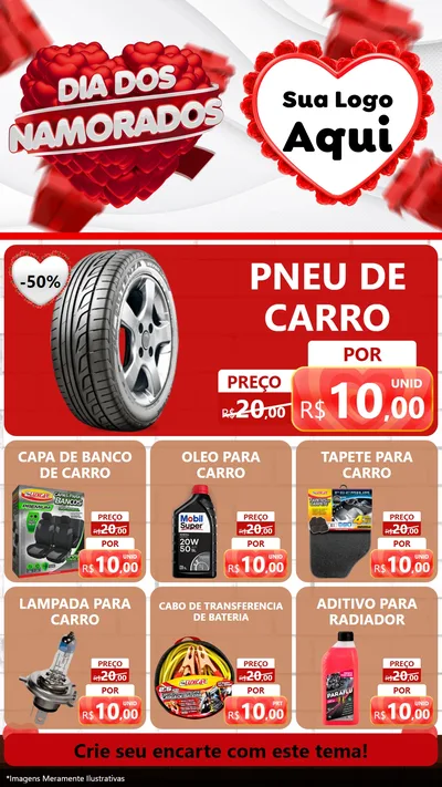 Modelo de Rede Social para Stories com o tema Dia dos Namorados para Auto peças
