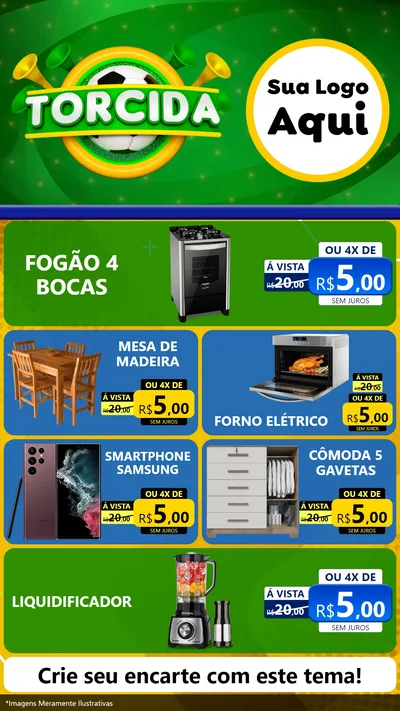 Modelo de TV para TV Vertical com o tema Torcida para Móveis e Eletro
