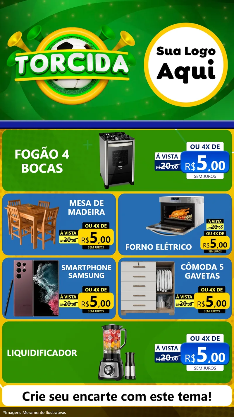 Modelo de TV para TV Vertical com o tema Torcida para Móveis e Eletro
