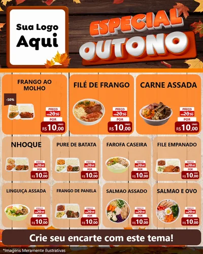 Modelo de Rede Social para Feed Instagram com o tema Especial Outono para Restaurante