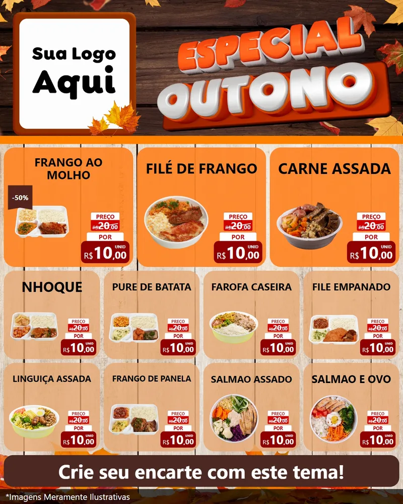 Modelo de Rede Social para Feed Instagram com o tema Especial Outono para Restaurante