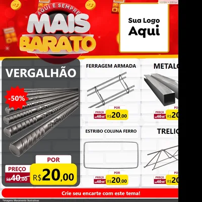Modelo de Rede Social para Feed Facebook com o tema Mais Barato para Ferragens
