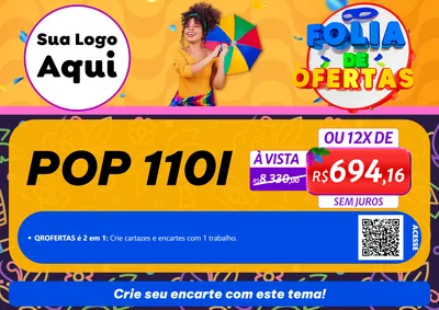 Modelo de Cartaz para Cartaz A4 Horizontal com o tema Folia de Ofertas para Concessionaria de Motos