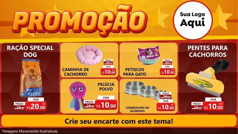 Modelo de TV para TV Horizontal com o tema Promoção para Pet Shop