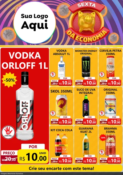 Modelo de Encarte para Encarte A4 Vertical com o tema Sexta da Economia para Distribuidora de bebidas