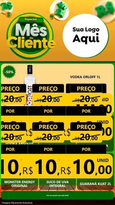 Modelo de Rede Social para Stories com o tema Especial Mês do Cliente para Distribuidora de bebidas