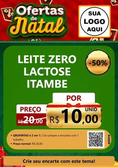 Modelo de Cartaz para Cartaz A4 Vertical com o tema Ofertas de Natal para Frios e Laticínios