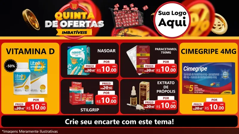 Modelo de TV para TV Horizontal com o tema Quinta de Ofertas Imbatíveis para Farmácia