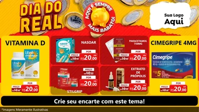Modelo de TV para TV Horizontal com o tema Dia Do Real para Farmácia