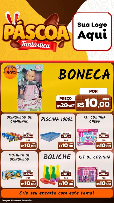 Modelo de Rede Social para Stories com o tema Páscoa Fantástica para Brinquedos