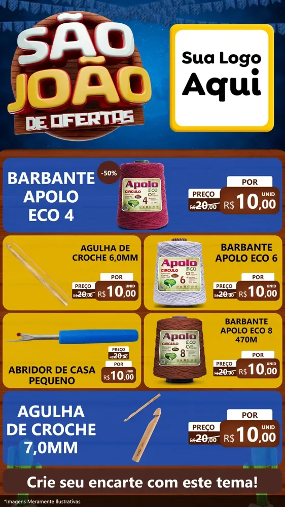 Modelo de TV para TV Vertical com o tema São João Ofertas Imbatíveis! - Junina para Armarinho e Aviamentos