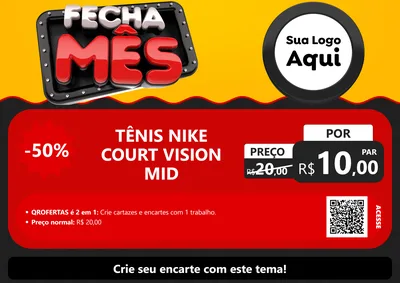Modelo de Cartaz para Cartaz A4 Horizontal com o tema Fecha Mês para Calçados