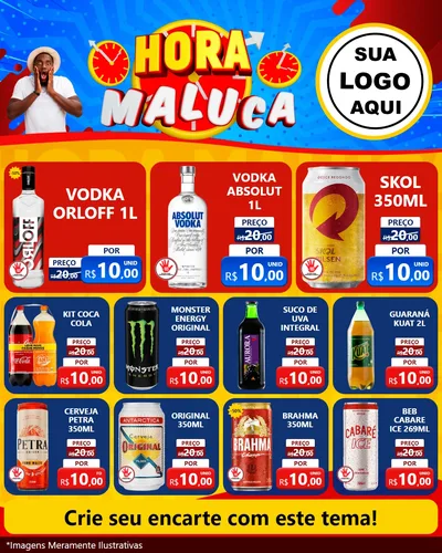Modelo de Rede Social para Feed Instagram com o tema Hora Maluca para Distribuidora de bebidas