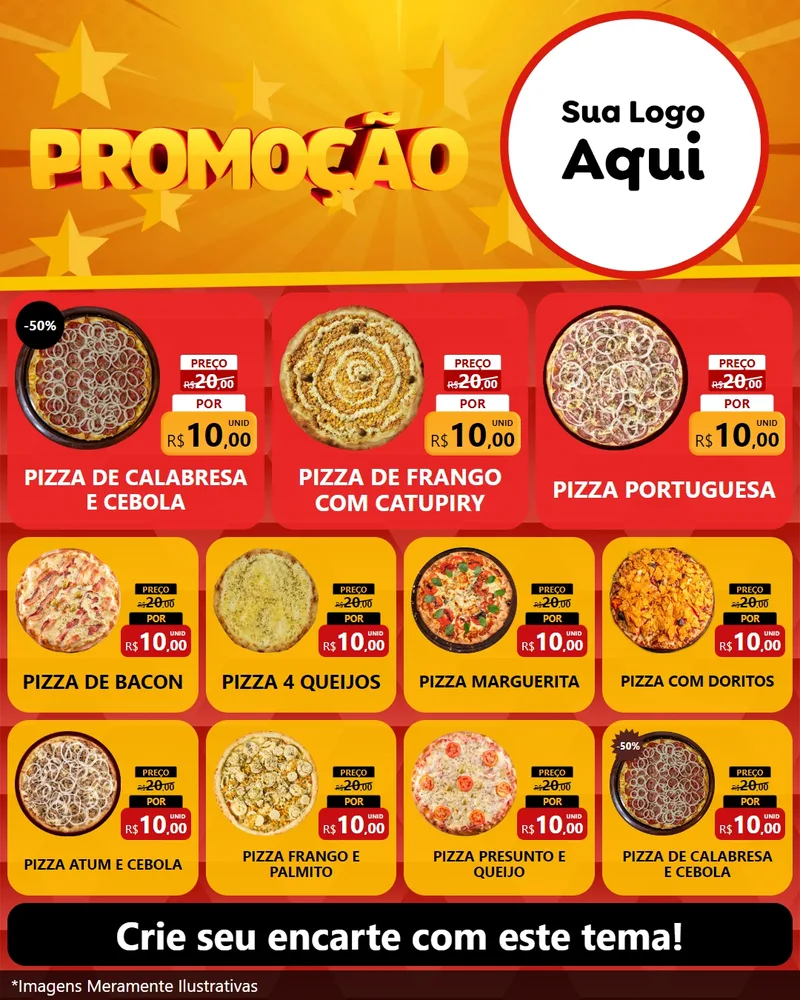Modelo de Rede Social para Feed Instagram com o tema Promoção para Pizzaria