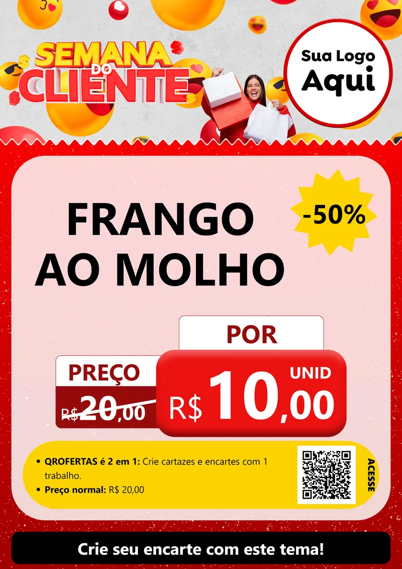 Modelo de Cartaz para Cartaz A4 Vertical com o tema Semana do Cliente para Restaurante