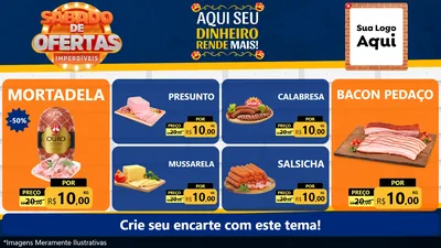 Modelo de TV para TV Horizontal com o tema Sábado de Ofertas Imperdíveis para Frios e Laticínios