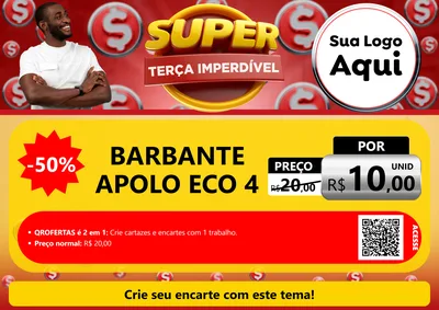 Modelo de Cartaz para Cartaz A4 Horizontal com o tema Super Terça Imperdível para Armarinho e Aviamentos