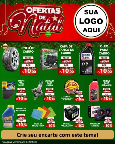 Modelo de Rede Social para Feed Instagram com o tema Ofertas de Natal para Auto peças