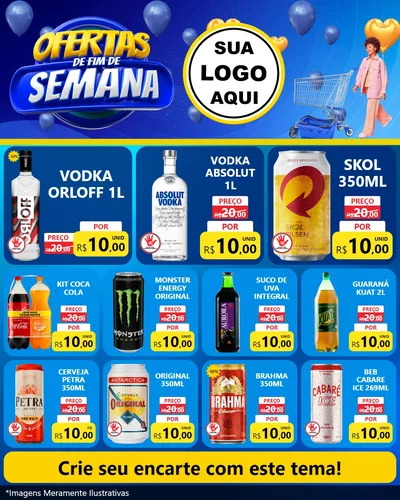 Modelo de Rede Social para Feed Instagram com o tema Ofertas de Fim de Semana para Distribuidora de bebidas