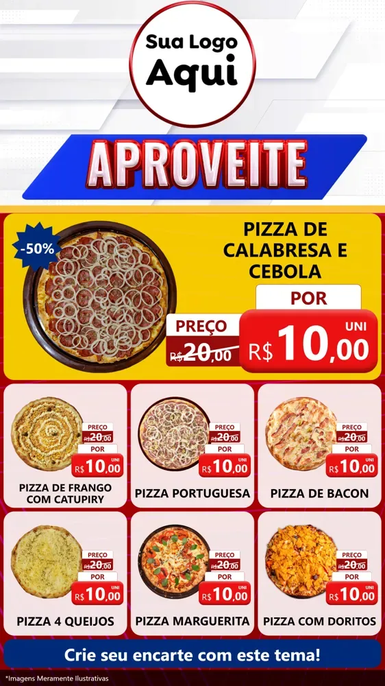 Modelo de Rede Social para Stories com o tema Aproveite para Pizzaria