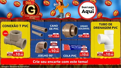 Modelo de TV para TV Horizontal com o tema Dia G - O Dia Mais Barato Do Mês para Tubos e conexões